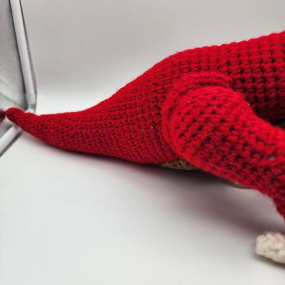 Handmade Crochet Red T-Rex Jumbo Dinosaur Plush 24" Large Stuffed Animal - Picture 9 of 16